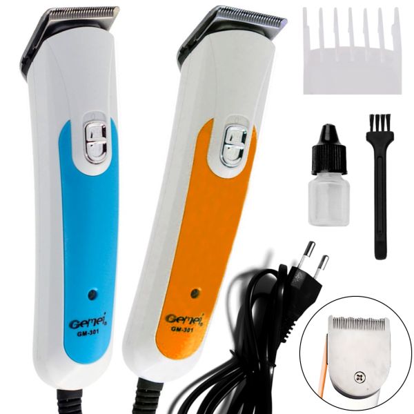 Gemei GM-301 15 W corded hair trimmer for professional beard and mustache trimmer with mains plug with attachment
