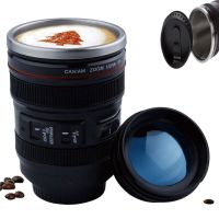 Кружка термос у вигляді об'єктива від фотоапарата Canon EF 24-105, Термокружка об'єктив 350 мл, Термо чашка з кришкою, Чорна