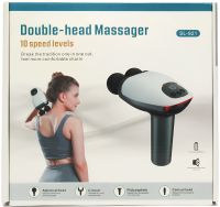 Ручной ударный массажер для мышц Massage Gun Maxtop MP-921 25W 1500мАч аккумуляторный двойной пистолет вибромассажер для всего тела с дисплеем USB