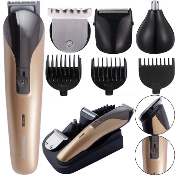 ProMozer MZ-2017 Cordless Universal Trimmer MZ2017 with stand ProMozer MZ-2017 7 attachments for trimming beard hair nose and ears Cordless Universal Trimmer MZ2017 with stand