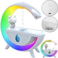 Антигравитационный увлажнитель воздуха ночник с астронавтом RGB T00K8 с подсветкой, Диффузор с космонавтом 350мл с капельным эффектом от USB Белый