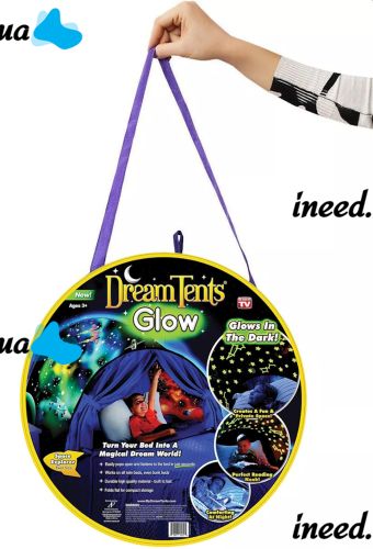 Дитячий ігровий намет для сну Dream Tents Glow зоряне небо тент балдахін для дитячого ліжечка з LED підсвічуванням, пультом управління і сумкою