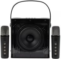 Rechargeable Karaoke Speaker Peterhot A99 Acoustic Bluetooth System with Two Wireless Microphones and RGB Color Music USB microSD CL-227