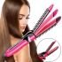 Multifunctional Triple Curling Iron 3 in 1 Gemei GM-2922 for Styling and Curling Hair, Curling Iron with Brush for Straightening Hair Pink