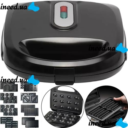 Electric Sandwich Maker, Sandwich Maker Opera OP-910 3000W with 8 removable grill, waffle maker, nut maker with non-stick coating