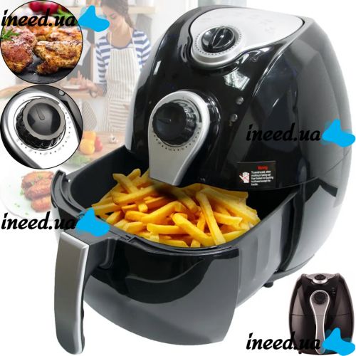 Aerofryer multi-oven Domotec Airfryer Ms-3220 4.5L with the function of an aerogrill for cooking without oil 1300W, Oil-free fryer Black