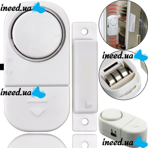 Wireless door and window alarm Door/Window Entry Alarm RL-9805, Sound with vibration sensor and sound of 90 dB RL9805 on batteries
