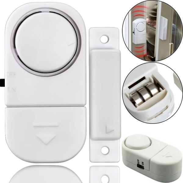 Беспроводная дверная и оконная сигнализация Door/Window Entry Alarm RL-9805, Звуковая с датчиком вибрации и звуком 90 дБ RL9805 на батарейках