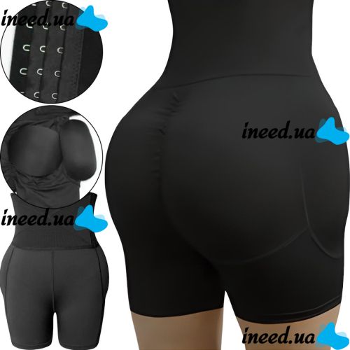 Corrective panties-shorts Body Hip Pants for buttocks enlargement with an overstated high waist and push-up effect, thigh-tightening Black