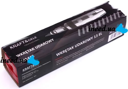 Ударна викрутка з набором біт Kraft & Dele KD1448 14 в 1 міні комплект інструментів з магнітними насадками в металевому кейсі Impact lot AND 3828 
