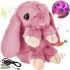 Музичний плюшевий зайчик Repeat Happy Rabbit FJ8888 Pink дитяча м'яка іграшка заєць із підсвічуванням і звуковими ефектами на акумуляторі від USB