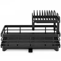 BauTech MA-336 Two-Tier Dish Dryer: Countertop Organizer with Automatic Drain Tray, 2-Tier Rack for Drying and Storage