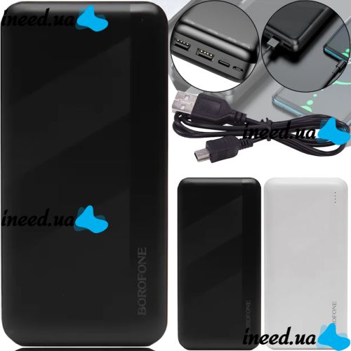 Зовнішній акумулятор повербанк Power Bank Borofone Bj27a 20000mAh 15W 2USB TYPE-C з швидкою зарядкою, портативний зарядний пристрій батарея 3 виходи