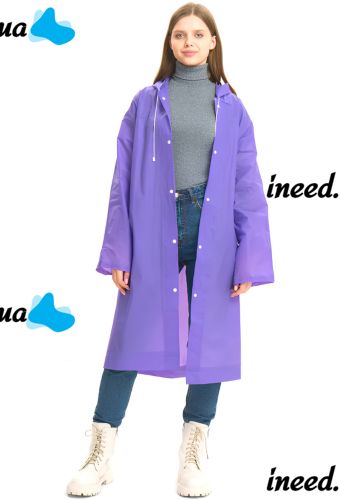 Reusable Raincoat with Hood EVA Raincoat TY876 120 cm Universal Windproof Button-down Raincoat with Long Sleeves from Rain and Wind AND-74