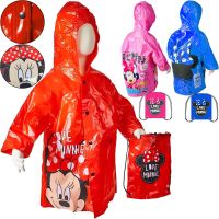 Children's Raincoat Disney Minnie Mouse Windproof Raincoat Raincoat with Long Sleeves and a bag to protect against wind and rain for Children Minnie Mouse