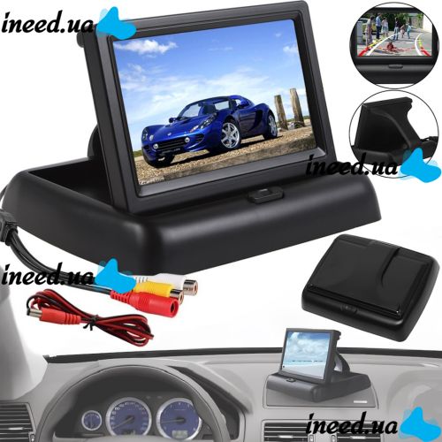 Автомобільний монітор Monitor 4085 LCD 4.3 " дюйма складаний екран для Камери заднього виду на торпеду, розкладний дисплей TFT автомонітор в машину