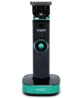 VGR V-671 cordless cordless hair clipper, men's trimmer on beard and mustache stand with interchangeable USB attachments