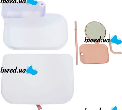 Органайзер для косметики Cosmetic organizer and mirror 7009 настільний бокс з дзеркалом і висувними ящиками, полички для зберігання біжутерії Білий