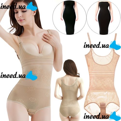 Corrective Bodysuit Waist Band 181 Women's Slimming Underwear 35-110 kg Modeling Combidress for figure and Waist Correction with push-up Beige