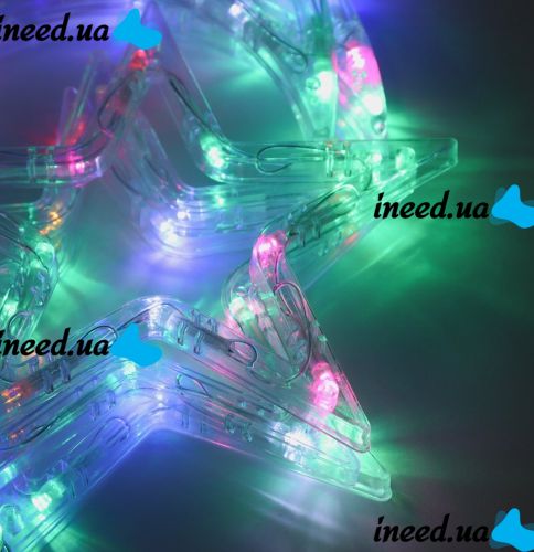 Внутренняя цветная гирлянда занавес Луна Звезды Star Moon Style 2.5Х1 м 138 LED диодов M, светодиодная RGB гирлянда-занавес на окно 2.5мх1м 220V