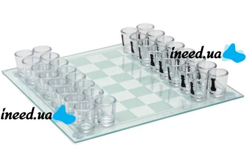 Gift Game Set Drunken Chess Game Chess GB-086 table alcohol game 25x25 cm set of chess glasses and a glass board for adults