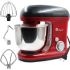 Domotec MS-1367 1200W Planetary Dough Mixer with a 5L bowl Stationary kitchen Mixer with a bowl for kneading dough with nozzles at 6 speeds Red