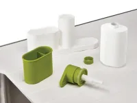 Універсальний органайзер для раковини з дозатором Sink Base Plus 3 в 1, кухонний тримач підставка для губки і мила на раковину Салатовий