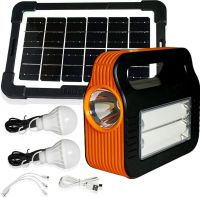 Автономная солнечная зарядная станция LED фонарь COBA CB-999A с 2 лампочками Power Bank, Прожектор и 2 лампочки с функцией повербанка Оранжевый