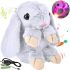Музичний плюшевий зайчик Repeat Happy Rabbit FJ8888 White дитяча м'яка іграшка заєць із підсвічуванням і звуковими ефектами на акумуляторі від USB