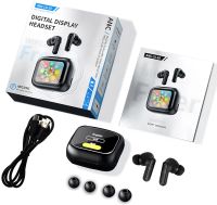 Беспроводные Bluetooth наушники Digital Display Headset ANC LX-10 вакуумные вкладыши с сенсорным LED дисплеем TWS гарнитура в кейсе LX10 Earbuds