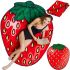 Пляжне 3D покривало Bigmouth Beach Blanket Strawberry YX0012 безворсовий пляжний килимок 152х122 см підстилка рушник для пікніка і пляжу Полуниця