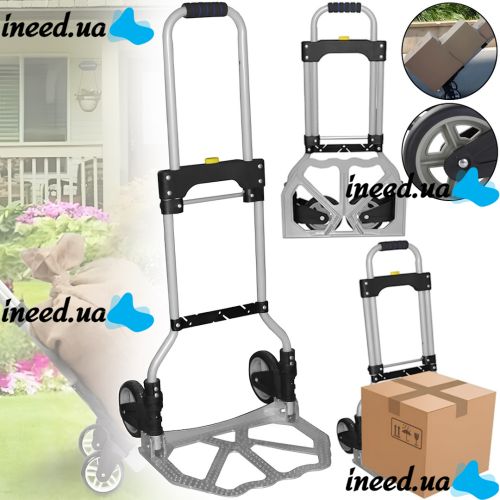 Household folding luggage cart Draw-bar Truck XS-715 up to 75 kg cargo two-wheel folding cart with telescopic handle 87x38x35 cm