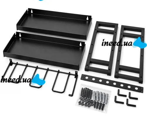 Carro MZY-856 3-Tier Wall-Mounted Tool Organizer, Metal Hanging Shelf for Storing Power Tools and Accessories in the Garage