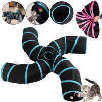 Складаний ігровий тунель для котів Spiral Cat Tunnel B15103 25 см розкладний 4-х сторонній лабіринт, що шарудить, із підвісною іграшкою для котів 4 входи