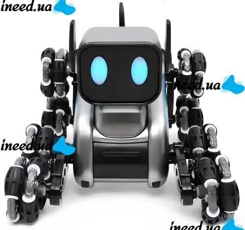 Трюкова собака робот Champions Stunt Robot Dog восьмиколісний щеня зі звуковими і світловими ефектами на радіокеруванні пультом і жестами USB