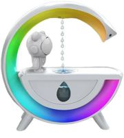 Антигравитационный увлажнитель воздуха ночник с астронавтом RGB T00K8 с подсветкой, Диффузор с космонавтом 350мл с капельным эффектом от USB Белый