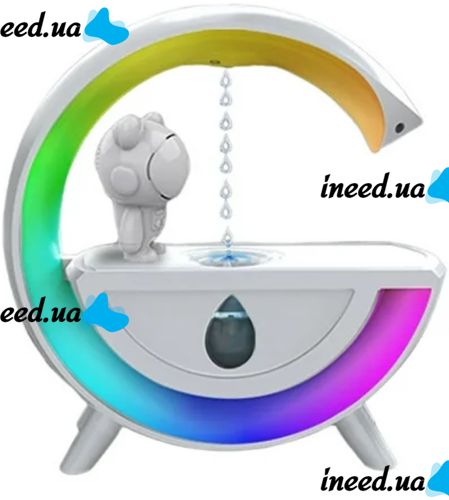 Антигравитационный увлажнитель воздуха ночник с астронавтом RGB T00K8 с подсветкой, Диффузор с космонавтом 350мл с капельным эффектом от USB Белый