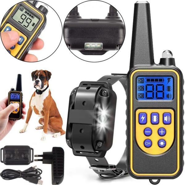 Электрический ошейник Dog Training Collar DTC-800 анти лай с пультом управления для контроля и дрессировки собак, Дрессировочный электроошейник