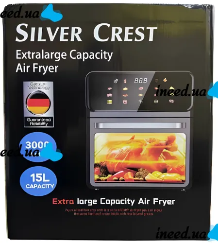 Silver Crest FD-1015B 3000W 15L electric air grill for cooking without oil 10 programs table-top deep fryer from the mains supply