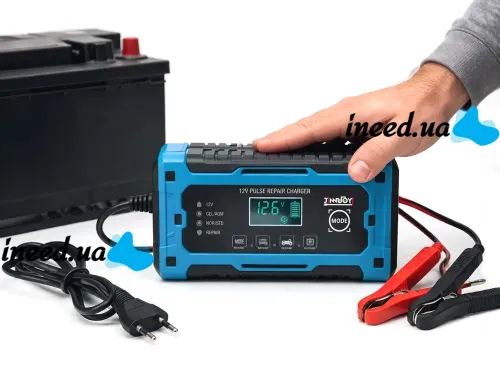 Автомобільний імпульсний пускозарядний АКБ Jinnuoyi Pulse Repair Charger 12V 10A пристрій з LED дисплеєм для зарядки акумуляторів авто 10Ah-200Ah