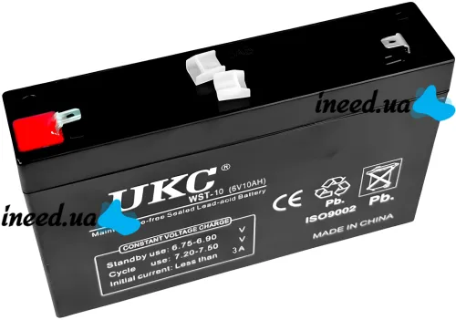 UKC 6V 10Ah WST-10 universal lead-acid battery 6V 10Ah for commercial equipment and toys