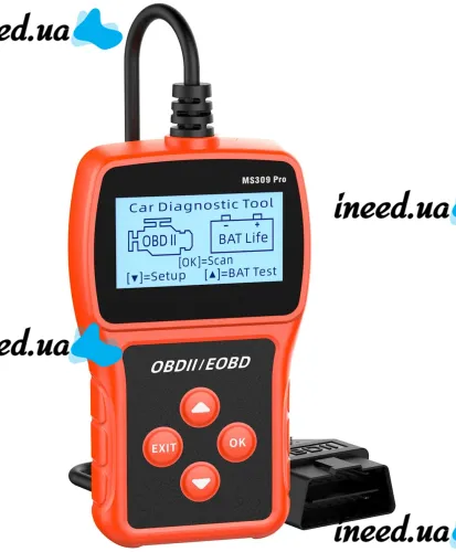 Автомобільний сканер OBDII/EOBD MS309PRO для діагностики помилок двигуна авто, детектор несправності, діагностичний автосканер з дисплеєм OBD2