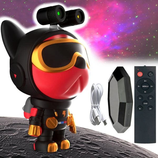 LED Night Light Starry Sky Projector Space Dog Space Dog Star Light Laser LED Lamp Lamp with Space Projection and Remote Control