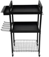 Carro MZY-857 3-tier tool cart, metal organizer rack on wheels for storing power tools and accessories