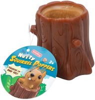 Silicone Antistress Squirrel Toy in a Hollow Nutty Squirrel Popper JG-88 6.5 x 6cm Bouncing Pop It Sweatshirt in a Log for Children T206 Brown 
