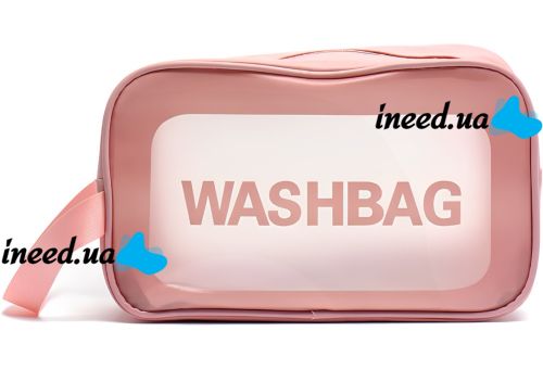Косметичка органайзер для зберігання косметики Washbag XL-1018 прозора Дорожня сумка, водонепроникний несесер на блискавці з ручкою Travel Bag
