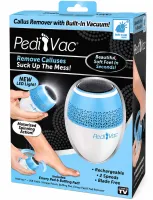 Pedi Vac R1-4921 Electric Foot File: Rechargeable Pumice Grinder for Cleaning Heels and Removing Calluses, with a USB-Powered Vacuum Cleaner