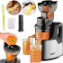 Electric cold juicer RAF R.2857 with fruit pusher 150W citrus blender with juice and pulp container mains powered