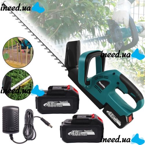 Makita DUH483Z 48V 4 Ah cordless hedge trimmer with two batteries, Makita double-sided branch trimmer, bush and grass trimmer 48 cm