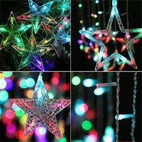 Внутрішня кольорова гірлянда завісу зірки Star Style 2.5х1 м 138 LED діодів M, Світлодіодна RGB гірлянда-завісу 12 зірок на вікно 2. 5мх1м 220V